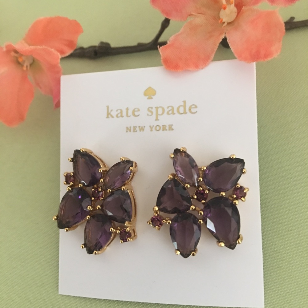Kate Spade Amethyst Statement Stud Earrings - Picture 3 of 5